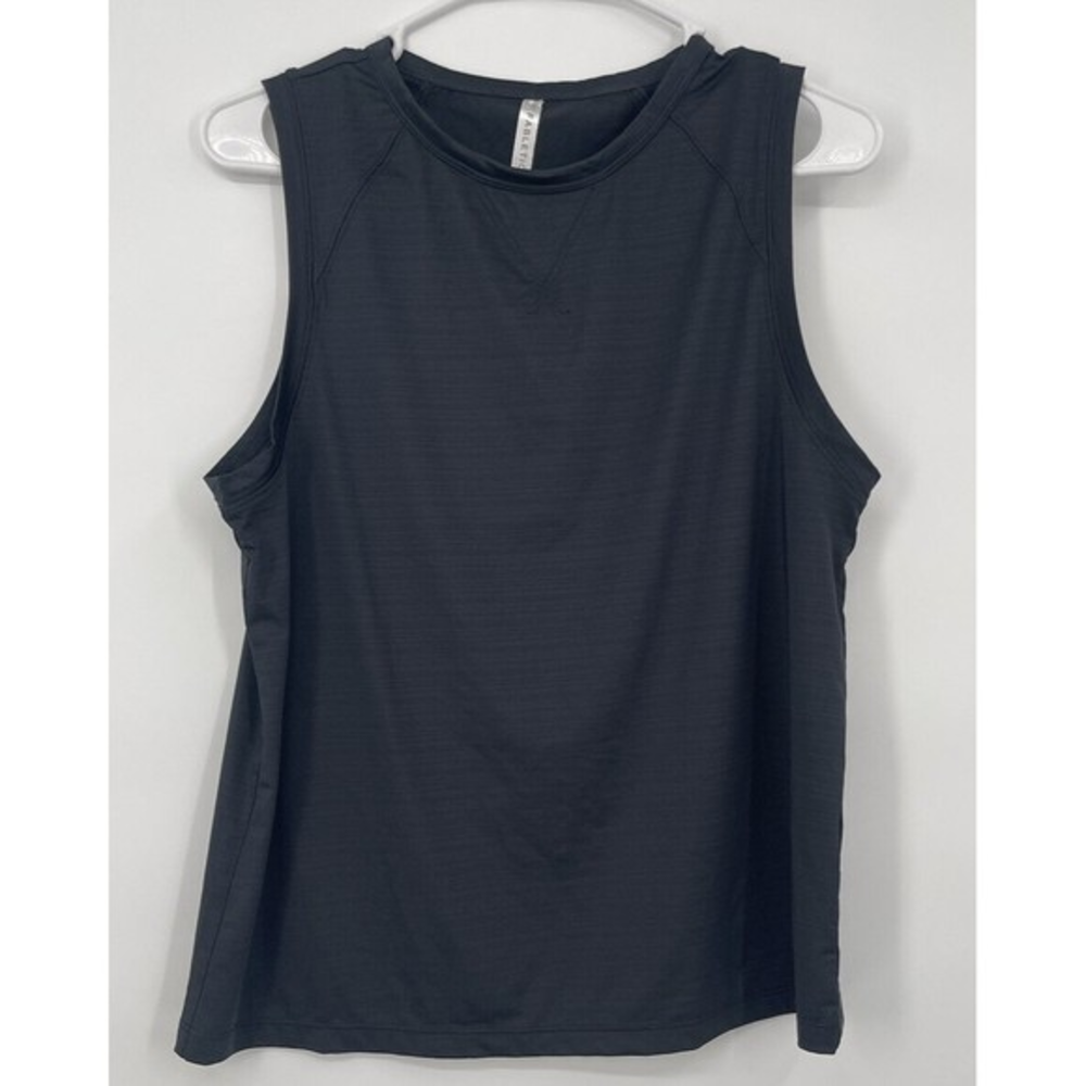 Fabletics Black Textured Performance‎ Tank Top XS Athletic Workout Gym